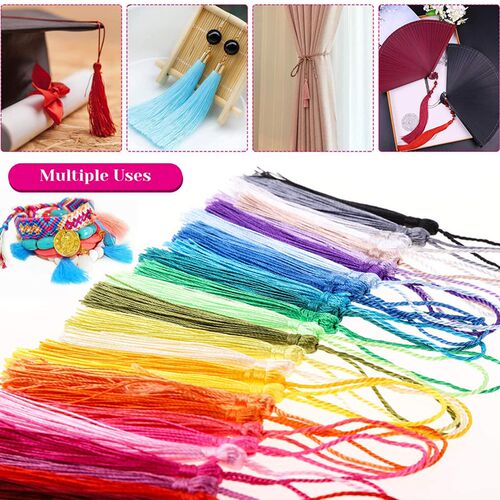 32Pcs Bookmark Tassels Fringe Brush Silky Handmade Soft Craf