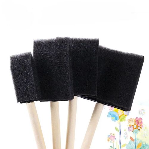 Wooden handle Foam Paint Brush Sponge Oil Stain Polyurethane