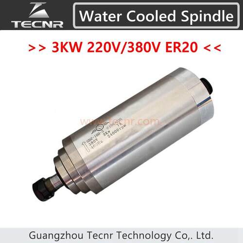 ECNR 4 bearing 3KW water cooled spindle motor 220V 380V diam