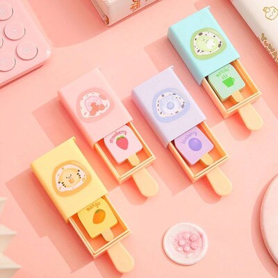 Cute Magic Box Pencil Eraser Ice Cream Rubber Eraser Bright