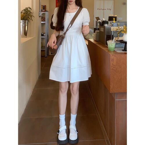 Academy-style White Summer New Womens Dress Short-sleeved S