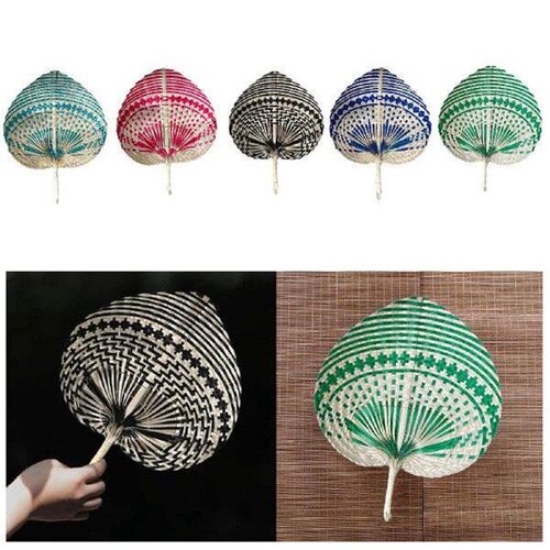Bamboo Hand Fan Outdoor Portable Woven Leaf Fan for Home