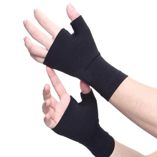 2PCS Fingerless Compression Gloves Wrist Thumb Support Sleev