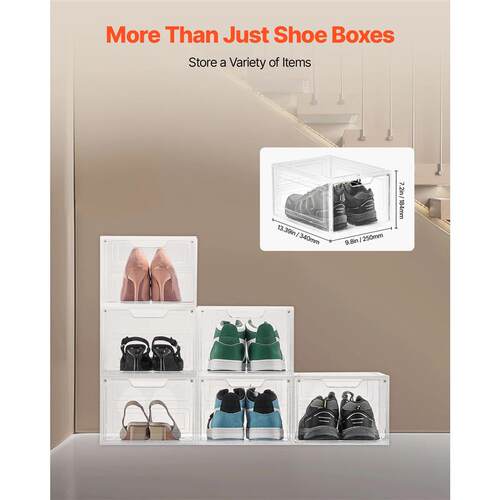 SucceBuy Shoe Storage Boxes Clear Stackable Shoe Boxes Stora