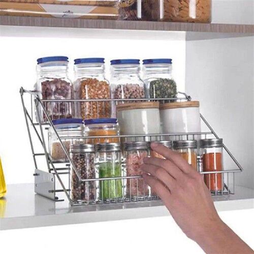 3-Tier Spice Rack Strong Load-bearing Retractable Kitchen
