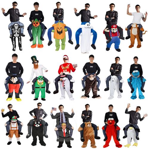 。Devil carrying pants Halloween clown face Funny leg pants