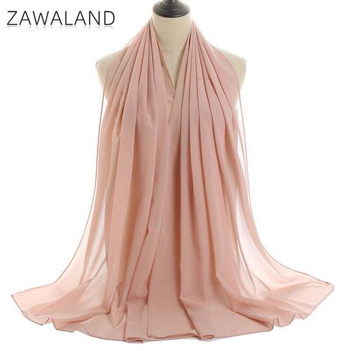 Zawaland Solid Color Scarves Wrap Shawls Chiffon Bubble Scar