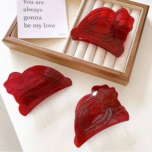 2023 New High Quality 10CM Big Fruit Strawberry Hair Clip Cl