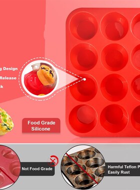 Silicone Muffin Pan Regular Size Cupcake Tin Baking