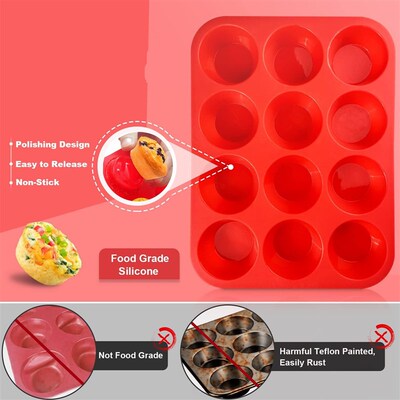 Silicone Muffin Pan Regular Size Cupcake Tin Baking