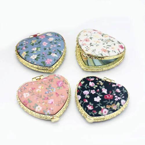 Pocket Floral Mirror Mini Makeup Compact Portable Two-side F