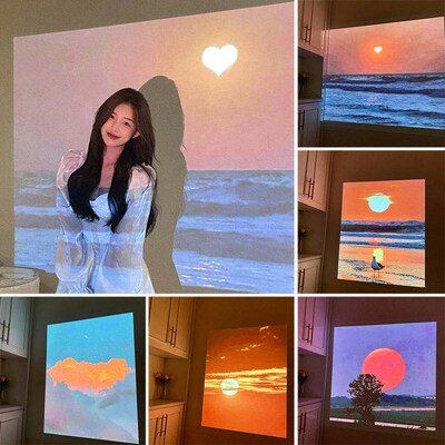 Planet Projection Lamp with 8/12 Light Sheets Moon Sun Earth