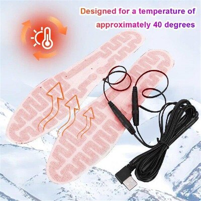 USB Heated Shoe Insoles Electric Foot Warming Pad 10W