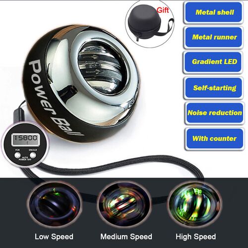 Metal Powerball With Counter Autostart Gyro Ball Hand Streng