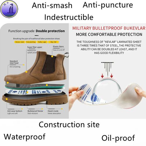 Waterproof Safety Work Shoes For Men Chelsea Steel Toe Shoes
