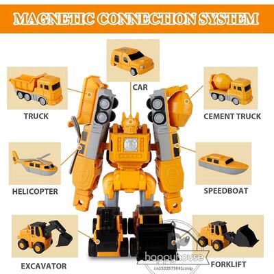 Magnetic Transform Engineering Car Assembled Toys for Toddle