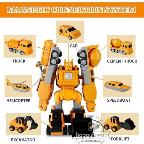 Magnetic Transform Engineering Car Assembled Toys for Toddle