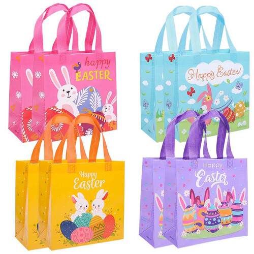 4/8Pcs Easter Gift Bags Cute Rabbit Eggs Candy Gift Packagin