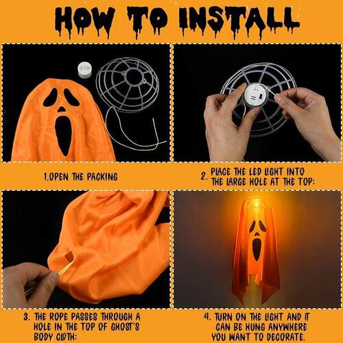 Halloween Party LED Glow Ghost Home Indoor Outdoor Decoratio