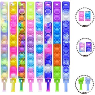 32Pcs Pop Bracelet Fidget Toy Wearable Fidget Bracelets Push