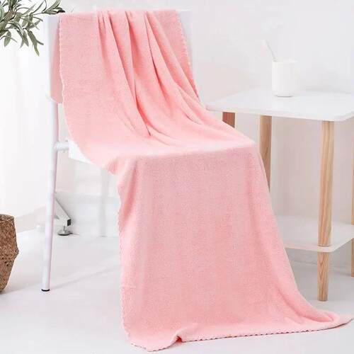 2pcs Adult Coral Wool Bath Towel Set High Absorption Soft Co