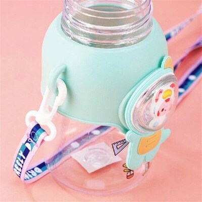 600ml Water Bottles for Children With Straw Cute Large