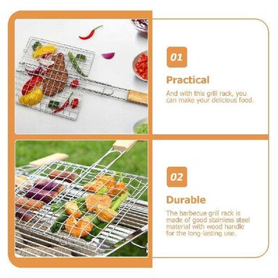 BBQ Net Grilled Fish Clip Household Rack Basket Kitchen