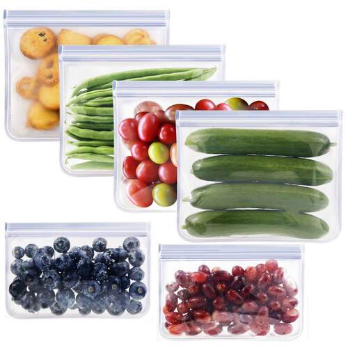 PEVA Food fruit Storage Bag Reusable Leakproof Freezergallon
