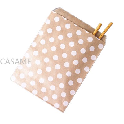 25/50/100pcs Paper Bags at bags Candy Bag Chevron Polka Dot