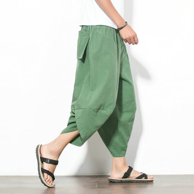 Dropshipping Summer Cotton Harem Pants Men Casual Hip Hop Tr