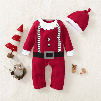 Baby Christmas Outfits Newborn Infant Romper S Claus Cosplay