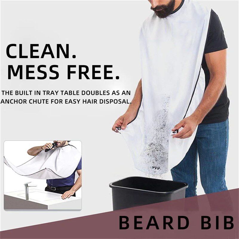 Male Shaving Apron Beard Catcher Cape Care Bib Face Shaved H