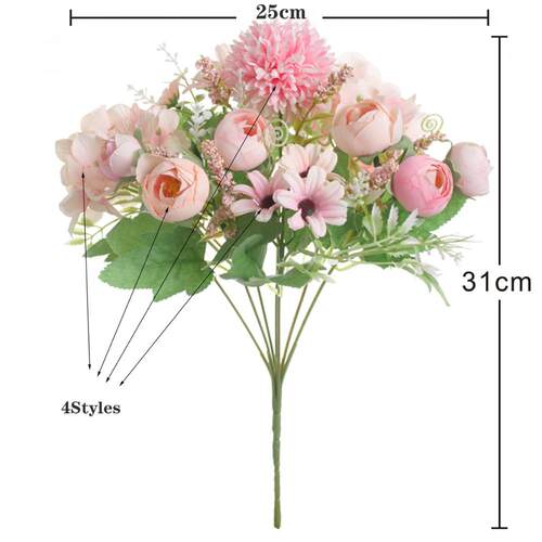 1pcs mixed flower beautiful peony artificial flower hydrange