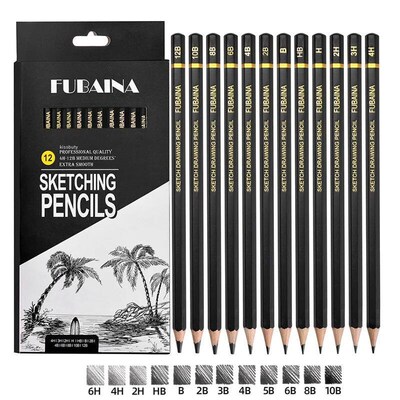 Professional Drawing Sketching Pencil Set, 12 Pieces Art Pen