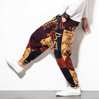 Spring New Mens Cotton and Linen Harlan Lantern Casual Pant