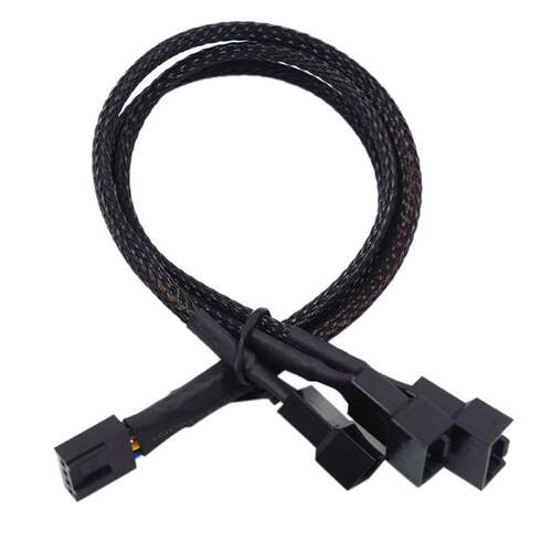 4 Pin Pwm Fan Cable 1 To 2/3/4 Ways Splitter Black Sleeved 2