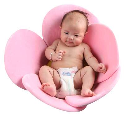 Baby Sun Petal Bath Mat Baby Flower Bath Rack Newborn Bathtu