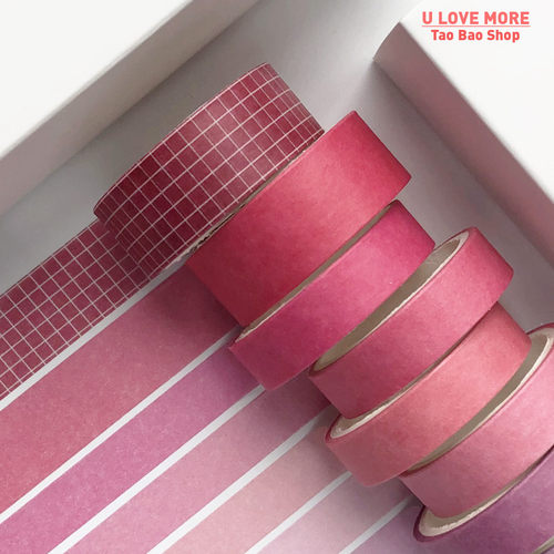 8pcs/set Retro Solid Color Basic Decoration Washi Tap design