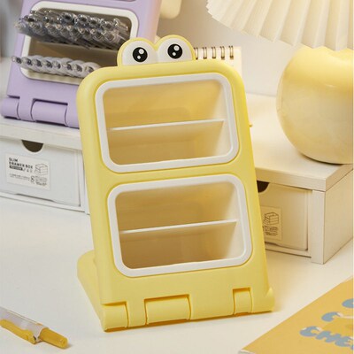 Oblique-inserted pen holder stationery storage box