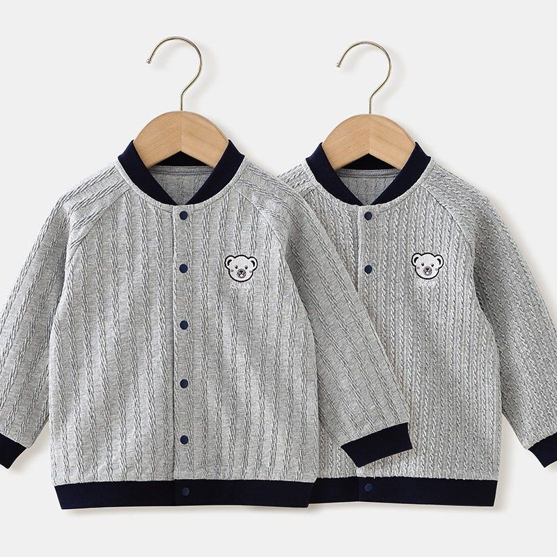 宝宝外套春秋儿童小男棒球服女童纯棉双层开衫婴儿薄款男童春夹克