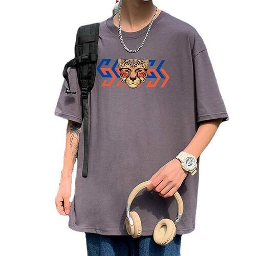 Tiger head short T mens summer new mens casual loose half-