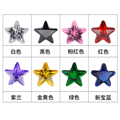 Zircon earnails fashion personality titanium steel Pentagram
