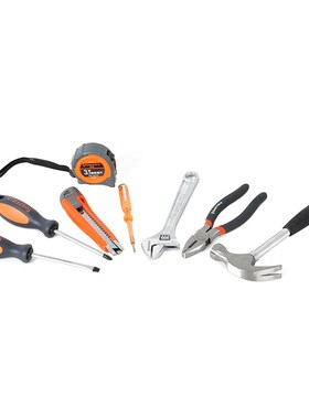 钢盾S022001 8件家用工具装 五金水电工维修工具包组