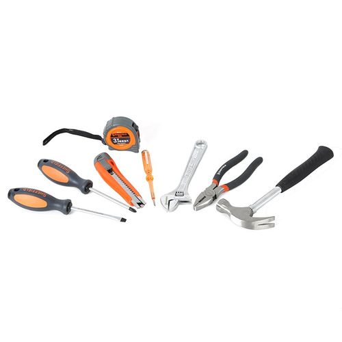 钢盾S022001 8件家用工具装 五金水电工维修工具包组