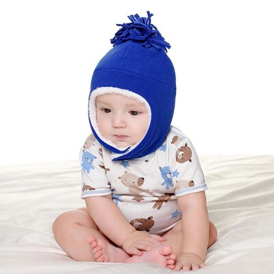 Autumn Winter Baby Hat Floral Girls Boys Earflap Hat Polar F