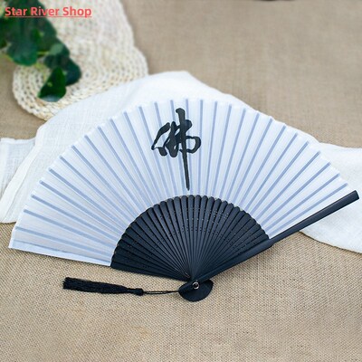 Silk Folding Fan Chinese Style Handmade Painting Fan Home