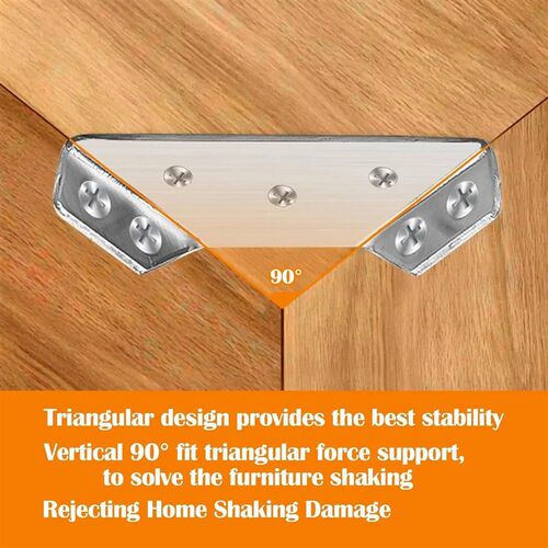 10/1set Corner Brackets Stainless Steel Furniture Angle Shel