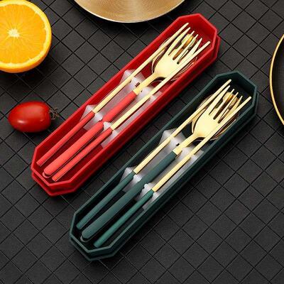 304 stainless steel cutlery set fork chopsticks spoon three