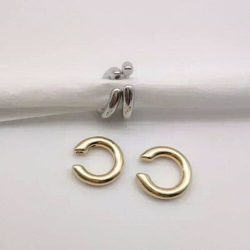 Unique Fake Piercing Metal Ear Clips Asymmetry Round Cartila