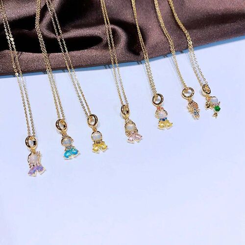 MIGGA New Fairy Tales Small Zircon Stone Princess Pendant Ne